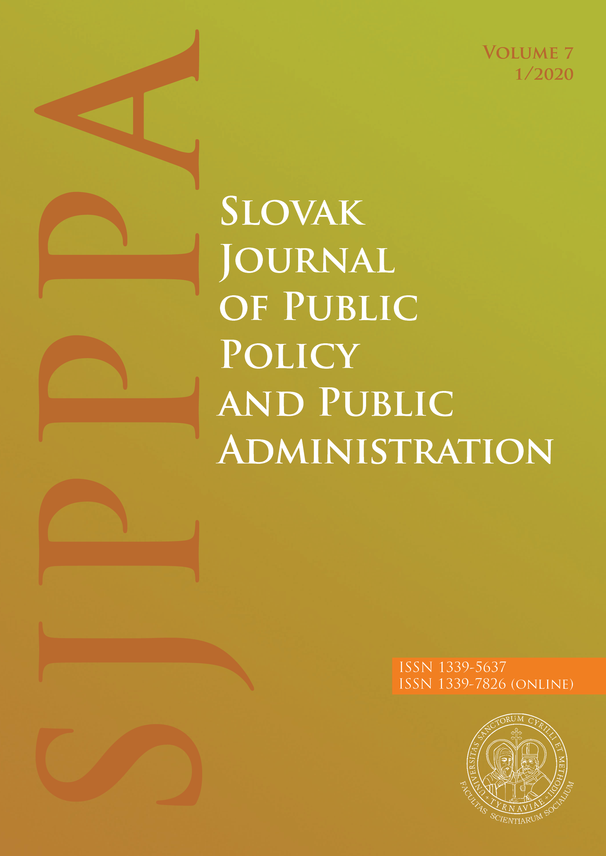 					View Vol. 7 No. 1 (2020): Slovak Journal of Public Policy and Public Administration
				