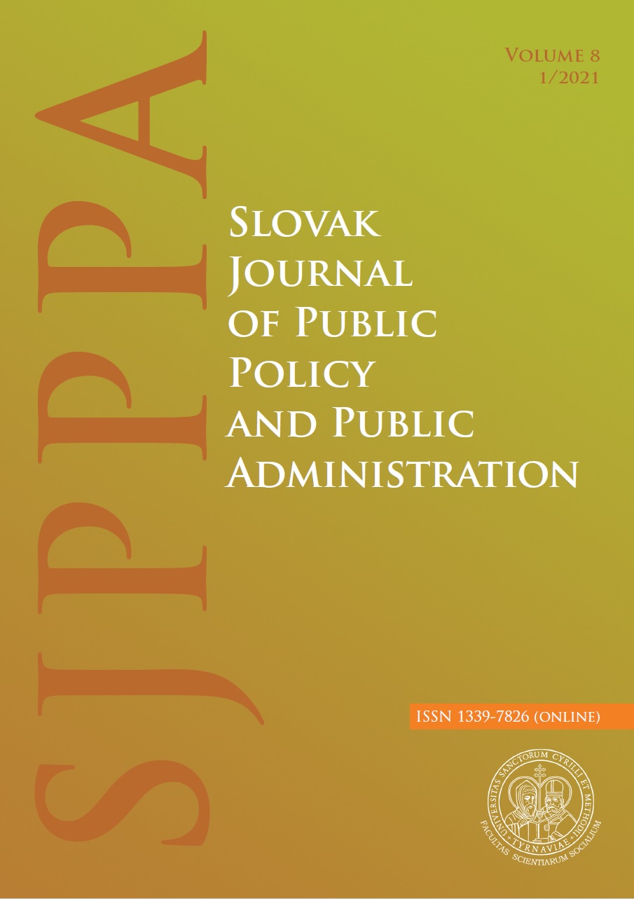 					View Vol. 8 No. 1 (2021): Slovak Journal of Public Policy and Public Administration
				