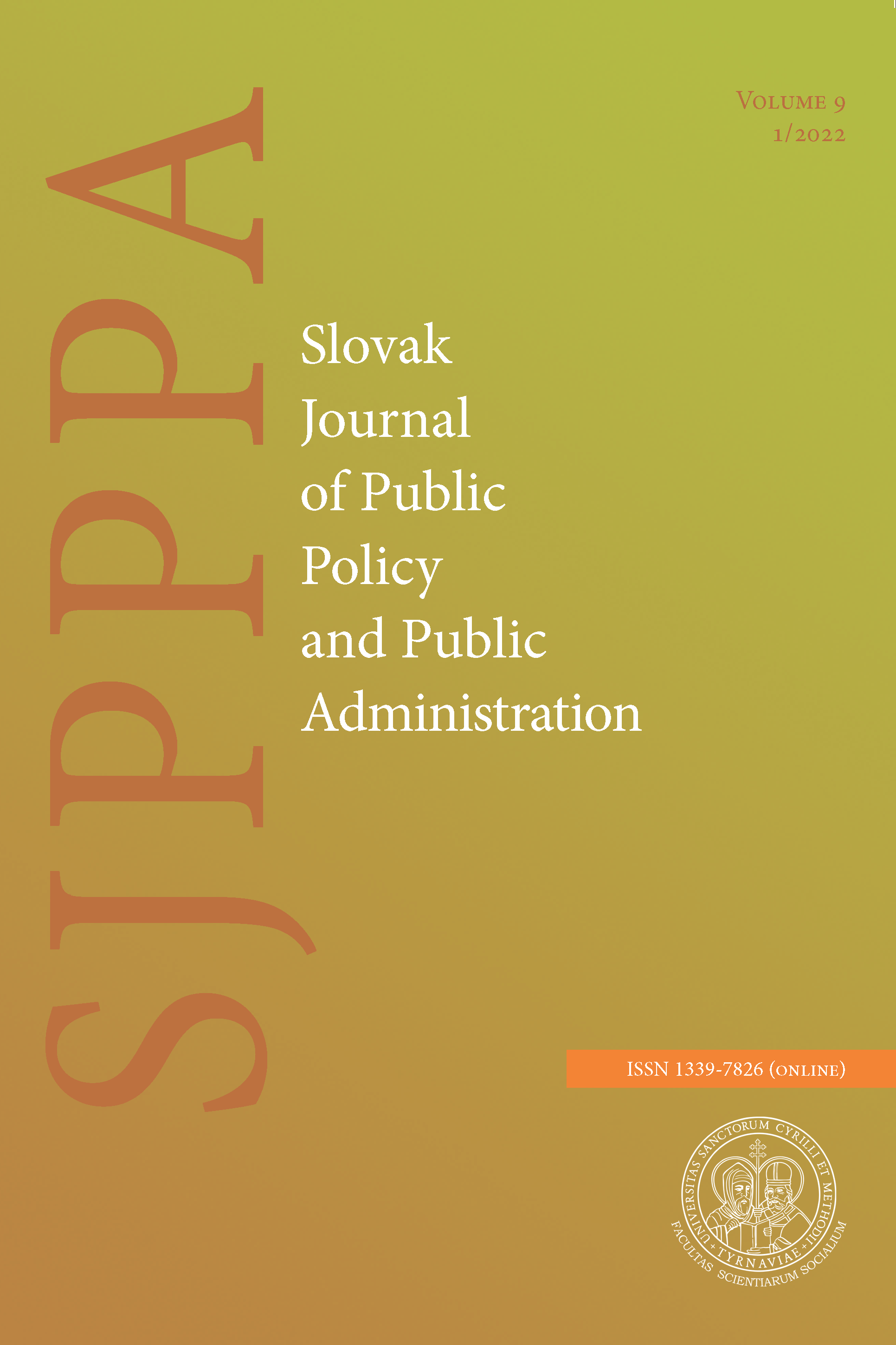					View Vol. 9 No. 1 (2022): Slovak Journal of Public Policy and Public Administration
				