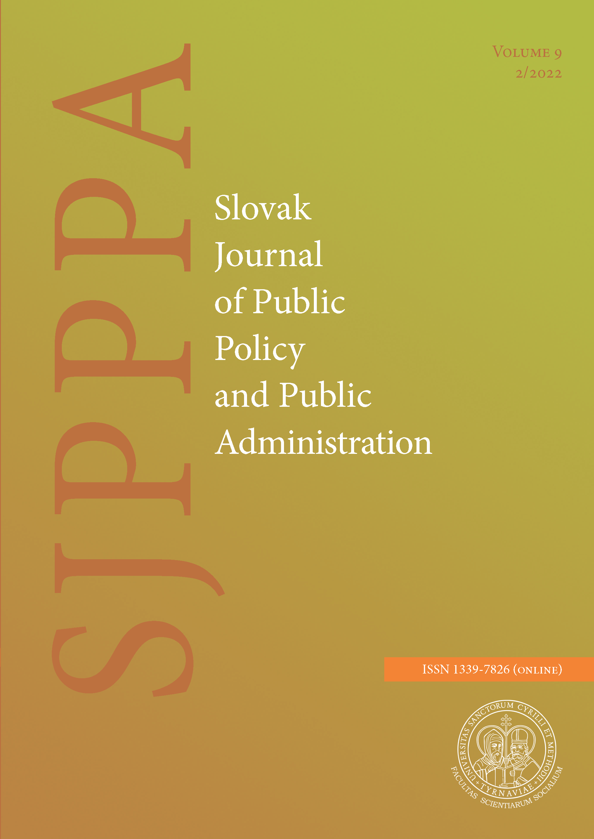 					View Vol. 9 No. 2 (2022): Slovak Journal of Public Policy and Public Administration
				