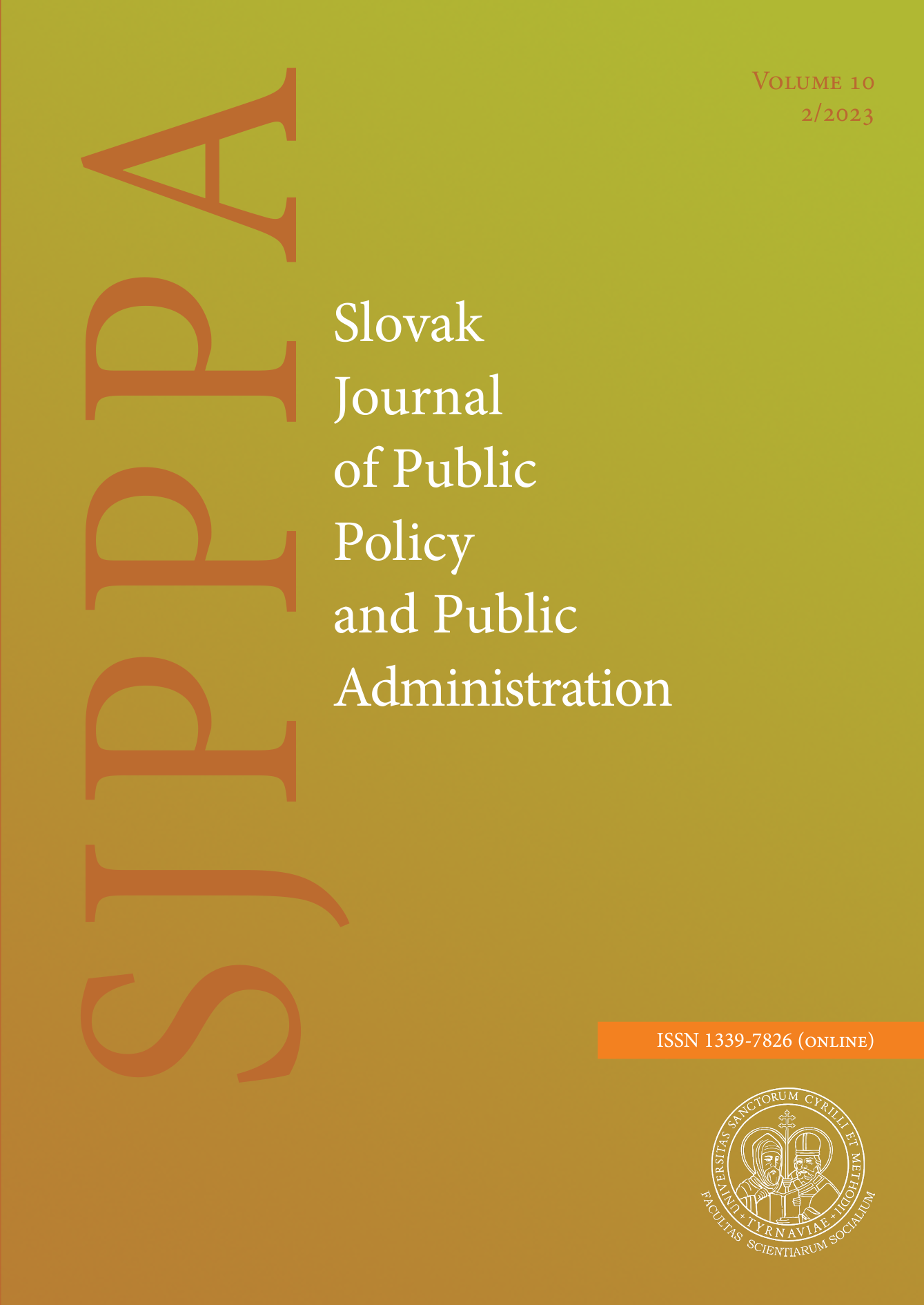 					View Vol. 10 No. 2 (2023): Slovak Journal of Public Policy and Public Administration
				